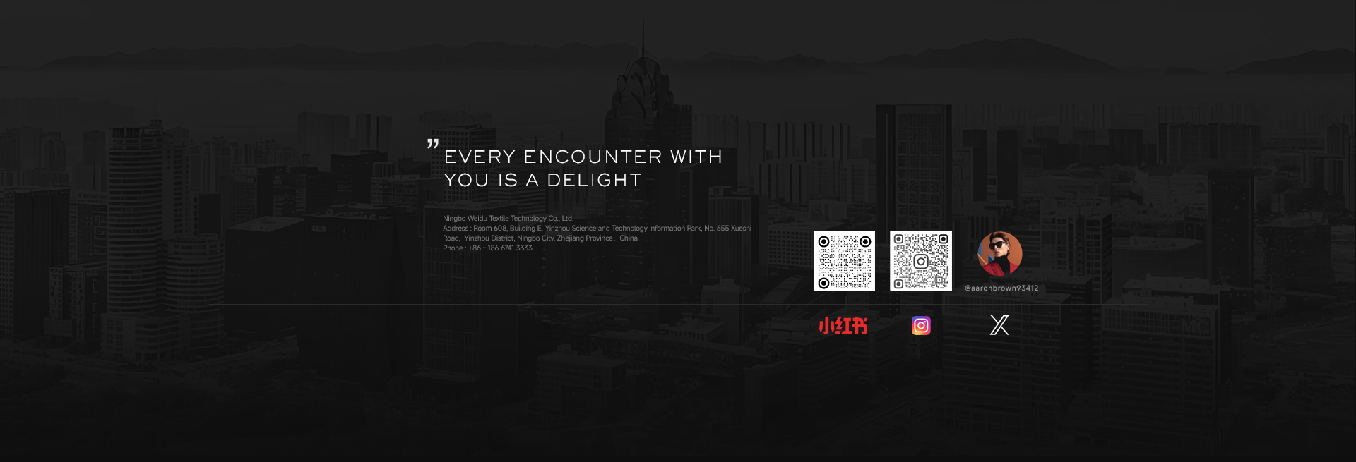 Footer - Contact & Social
